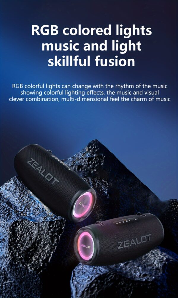 2d599fc9-561a-4332-9dc3-2d75409d5321.jpg ZEALOT 80W Large Speaker, IPX5, Outdoor Portable Subwoofer Wireless Speakers, Dual Pairing, 16000mAh Battery, 24Hours Playtime Loud Stereo, Booming Bass. Charging Cable, for PC, Smartphones, Car, Outdoor, Camping, Beach.-ZEALOT S87(2pcs A Set)