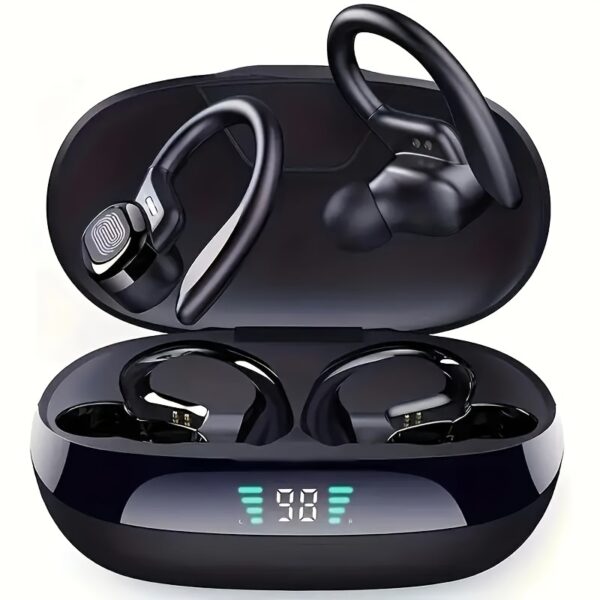 Wireless Earbuds with Touch Control, Volume Control, Condenser Mic, Type-C Charging, 300mAh Lithium Polymer Battery, USB Charged, ≤36V, 0.05-0.5W Power, Open-Back Earphones for Android/iOS Smartphones, with No Quick Charge, No Charger Included