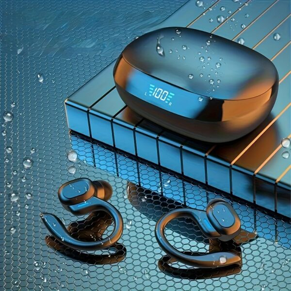 Wireless Earbuds with Touch Control, Volume Control, Condenser Mic, Type-C Charging, 300mAh Lithium Polymer Battery, USB Charged, ≤36V, 0.05-0.5W Power, Open-Back Earphones for Android/iOS Smartphones, with No Quick Charge, No Charger Included