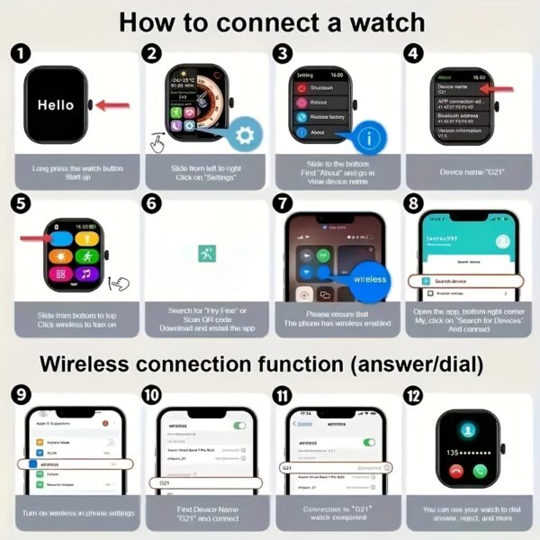 35fdbee8-c1a3-45c2-9e56-4b69d4817d8f-1.jpg The New Full Touch High-definition Men's And Women's Sports Smartwatch Features Wireless Dialing, Answering Calls, Motion Tracking, Photography, And Music Control. The Stylish Smartwatch Is Compatible With Android/IPhone, It's A Gift For Men And Women