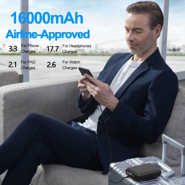36006e82-b10b-4c4f-af00-1916cca491e5-1.jpg High-Capacity 16000mAh Power Bank - 5V/7.4V Battery Pack For Heated Vest With LED Display, DC/USB/Type-C Output - Fast Charging 22.5W Portable Charger Compatible With Smartphones, Tablets And More