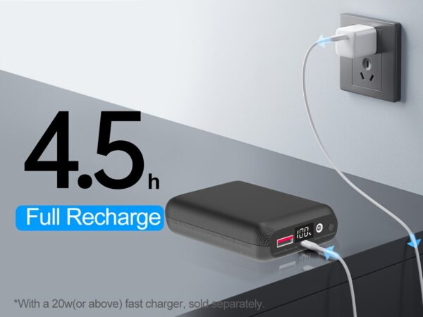 3afde9ce-ea5d-4923-8d5b-9c1f5bff2e12-1.jpg High-Capacity 16000mAh Power Bank - 5V/7.4V Battery Pack For Heated Vest With LED Display, DC/USB/Type-C Output - Fast Charging 22.5W Portable Charger Compatible With Smartphones, Tablets And More
