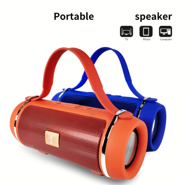 Portable Wireless Speaker with 4-in-1 Playback Modes (T-Flash/USB Drive/Wireless/FM), Stereo Sound, Higher Volume & Longer Battery Life, Compact & Elegant Design, Usb-c Charging, Ideal For Tablets, Smartphones, Desktop Companion, Gift Must-have