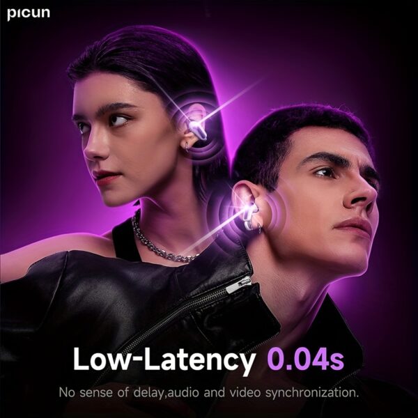 Picun W3 Wireless Earbuds with Active Noise Cancellation, EQ App Control, 60H Playtime, Immersive Spatial Audio, Wireless V5.4, Touch Control, Type-C Charging, Compatible with Smartphones/Tablets/Laptops - Incl. Protective Case