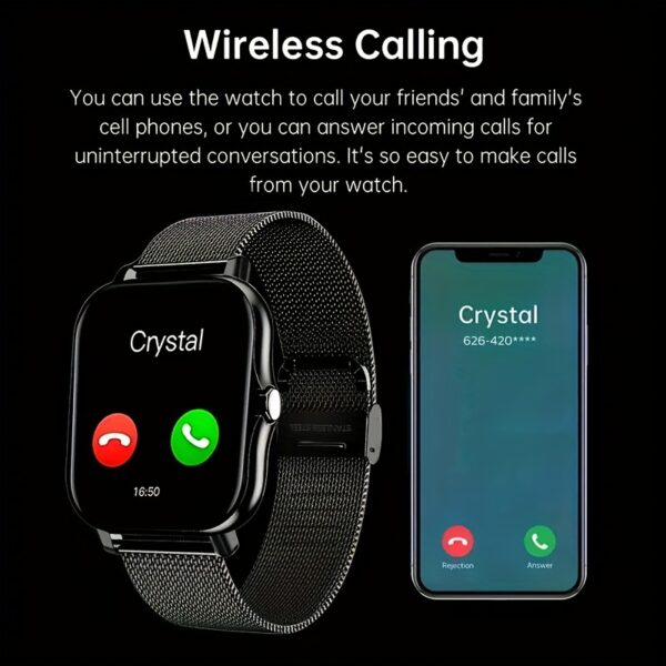 4f49a6c4-8bce-436f-8b5b-309ece0b1d39.jpg The New Full Touch High-definition Men's And Women's Sports Smartwatch Features Wireless Dialing, Answering Calls, Motion Tracking, Photography, And Music Control. The Stylish Smartwatch Is Compatible With Android/IPhone, It's A Gift For Men And Women