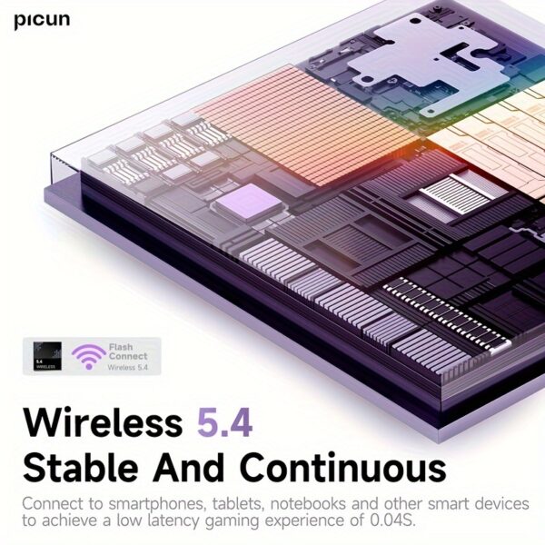 Picun W3 Wireless Earbuds with Active Noise Cancellation, EQ App Control, 60H Playtime, Immersive Spatial Audio, Wireless V5.4, Touch Control, Type-C Charging, Compatible with Smartphones/Tablets/Laptops - Incl. Protective Case