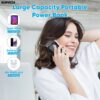 Sunveza Portable Solar Power Bank - 40000mAh Large Capacity, 3 Output, 1 Input Cable, Flashlight, 5V3.1A Fast Charger For Smartphones And Devices-LS42hei