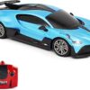 CMJ RC Cars Bugatti Divo Blue Voiture télécommandée 1:24 sous Licence Officielle Échelle 1:24 Feux de Travail 2,4 GHz