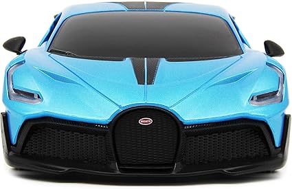 CMJ RC Cars Bugatti Divo Blue Voiture télécommandée 1:24 sous Licence Officielle Échelle 1:24 Feux de Travail 2,4 GHz