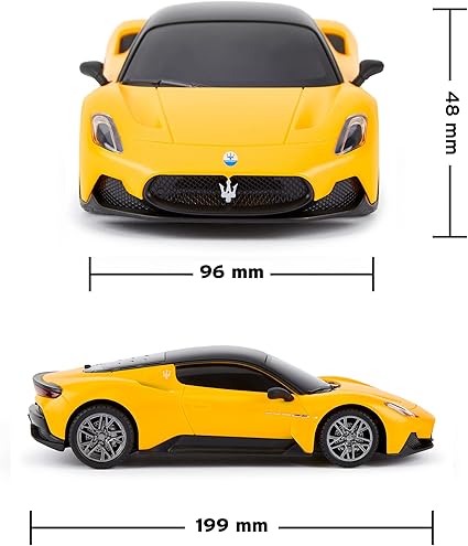 Maserati MC20 1:24 Maßstab Offiziell lizenziertes RC, Gelb Sport Racing Hobby Spielzeugauto Modellfahrzeug für Jungen Mädchen und Erwachsene Geschenk