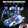 Transformers Voiture télécommandée 2-en-1 pou enfants âgés de 5 à 12 ans, unisexe, blanc