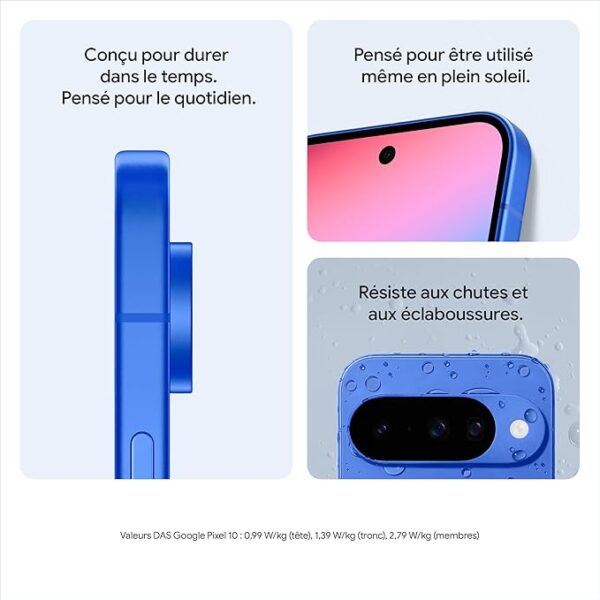 Google Pixel 10 – Smartphone Android débloqué avec Gemini, Triple Appareil Photo arrière avancé, Plus de 24 Heures d'autonomie et écran Super Actua 6,3″ – Indigo, 128GB