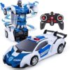 Transformers Voiture télécommandée 2-en-1 pou enfants âgés de 5 à 12 ans, unisexe, blanc