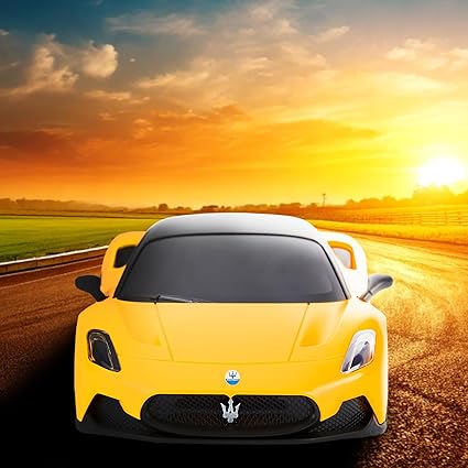 Maserati MC20 1:24 Maßstab Offiziell lizenziertes RC, Gelb Sport Racing Hobby Spielzeugauto Modellfahrzeug für Jungen Mädchen und Erwachsene Geschenk