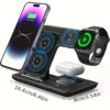 [3-in-1 Wireless Rapid Charger] 3-in-1 Foldable Wireless Rapid Charger - Wireless Charger for Smartphones, Watches, and Headphones