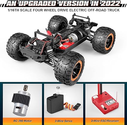 HAIBOXING Voiture Télécommandée 1:16 RC Car Monster Truck, étanche RTR Tout-Terrain Voiture RC 36 km/h, à Grande Vitesse à Distance Les Jouets Téléguidés