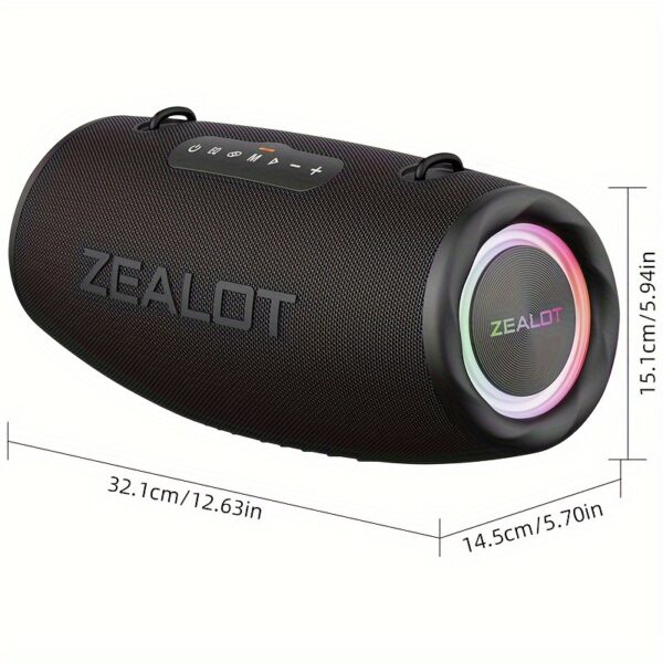 8833647b-937f-4ddc-9808-bbd2c5569dd1.jpg ZEALOT 80W Large Speaker, IPX5, Outdoor Portable Subwoofer Wireless Speakers, Dual Pairing, 16000mAh Battery, 24Hours Playtime Loud Stereo, Booming Bass. Charging Cable, for PC, Smartphones, Car, Outdoor, Camping, Beach.-ZEALOT S87(2pcs A Set)