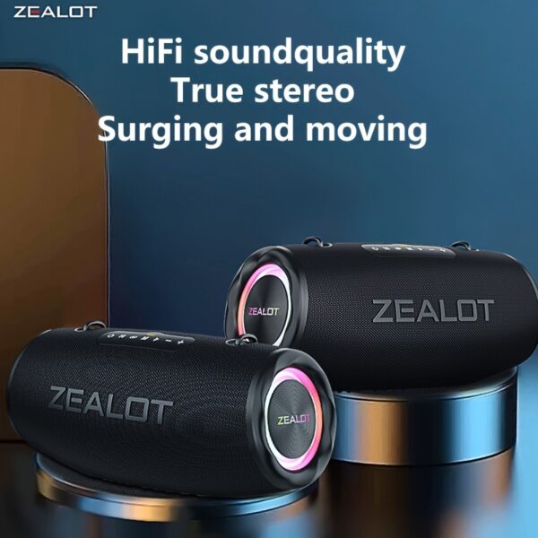 9173efb1-cff7-439f-a98c-c08f1637c33e.jpg ZEALOT 80W Large Speaker, IPX5, Outdoor Portable Subwoofer Wireless Speakers, Dual Pairing, 16000mAh Battery, 24Hours Playtime Loud Stereo, Booming Bass. Charging Cable, for PC, Smartphones, Car, Outdoor, Camping, Beach.-ZEALOT S87(2pcs A Set)