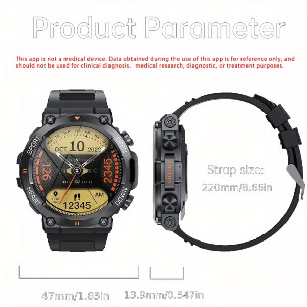 9f87066d-56f5-4365-8e47-e55d05203687.jpg Mens Smart Watch - Seamless Wireless Calling & Message Alerts, HD Touchscreen, Health Tracker, Sport-Ready - Universally Compatible with Smartphones