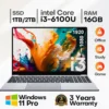 15.6" Intel Core i3 6100U Laptop Computer Windows 11 Pro 16GB RAM 512GB 1TB SSD Portable Notebook PC Office Study Laptops