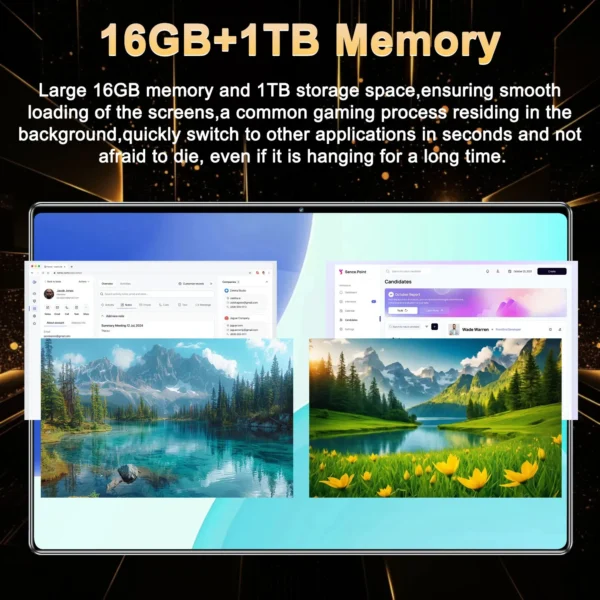 2025 Global Android 13 New 10.36 inch tablet 16GB 1TB 14 core 4K HD 5G WIFI Bluetooth WPS 20000mAh tablets