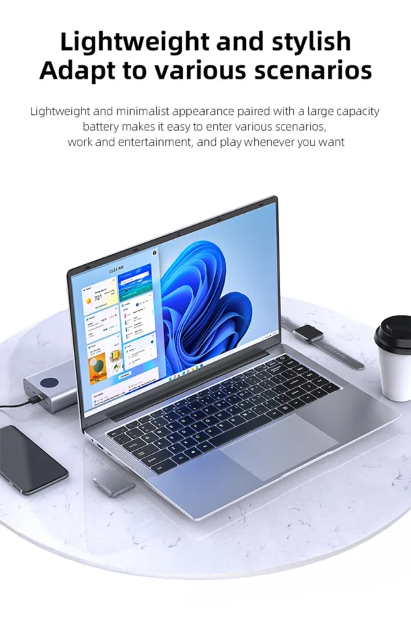 Ultra Slim Windows 11 Laptop Computer 14.1" 12GB RAM 512GB 1TB SSD Intel A3950 Notebook Gamer 1920*1080 Office Study Computer PC