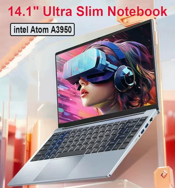 A803d9d6c2b1843ec804d25150842c3641.webp 14.1" Windows 11 Notebook PC intel Atom A3950 Laptop Computer 12GB RAM 2TB SSD 1920*1080P Portable Notebook Office Study Laptops