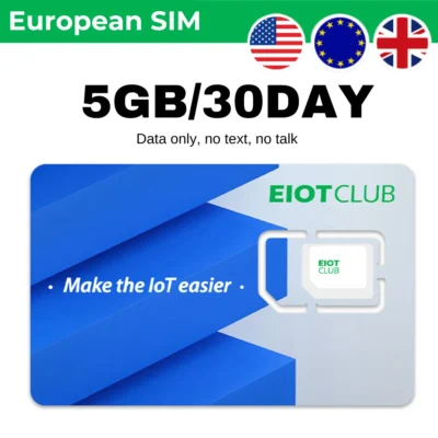 A8c497a97da6c4cc99705136480eeaa44X.webp EIOTCLUB Europe & US Data SIM Card - 5GB 30DAY, 5G/4G High Speed Travel SIM, Data-Only, Rechargeable, No Roaming Fee