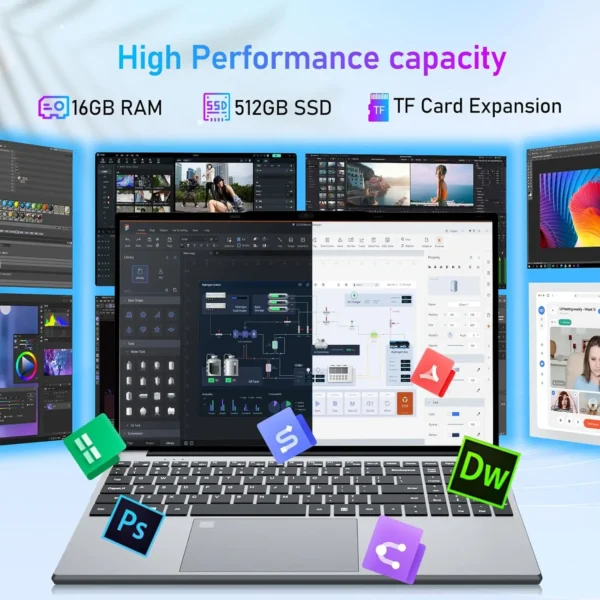 A9b0f1a92b8984611bb7a14f2fa0c1240T.webp Windows 11 Pro Laptop Computer Intel Core i3-5005U 15.6" 16GB DDR 1TB SSD Laptops Office Computer PC Fingerprint Unlock Notebook