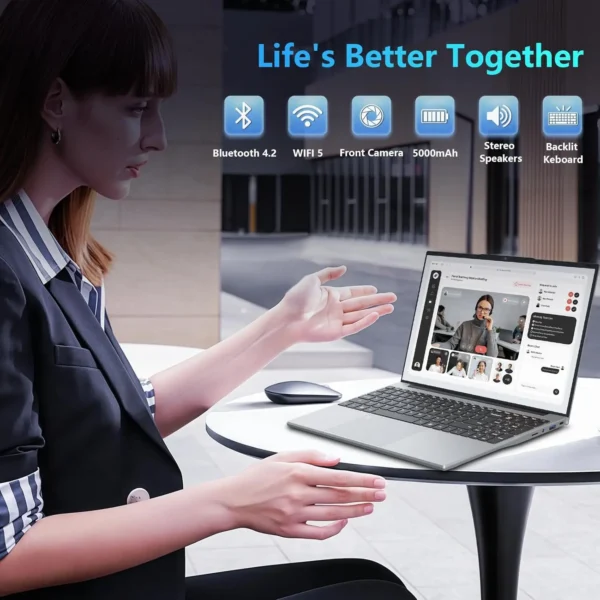 Ac8fb0b2d91f64b8495a78b39b2fc3e68F.webp Windows 11 Pro Laptop Computer Intel Core i3-5005U 15.6" 16GB DDR 1TB SSD Laptops Office Computer PC Fingerprint Unlock Notebook