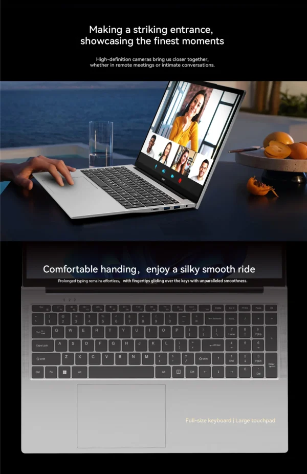 2025 New 17.3" Laptop 16GB RAM 512GB 1TB SSD Intel N150 Portable Notebook Lightweight Windows 11PRO