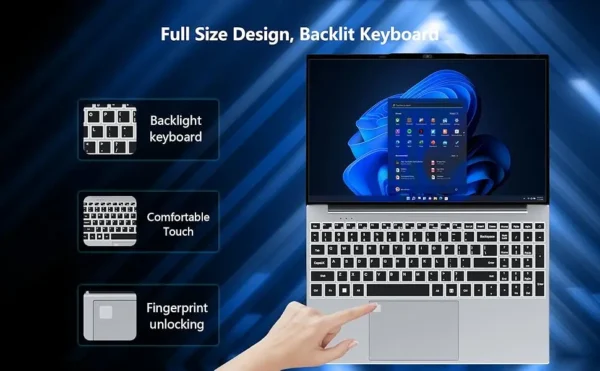 Aee0f377a777f4a83bf64517dbcf27357l.webp Windows 11 Pro Laptop Computer Intel Core i3-5005U 15.6" 16GB DDR 1TB SSD Laptops Office Computer PC Fingerprint Unlock Notebook