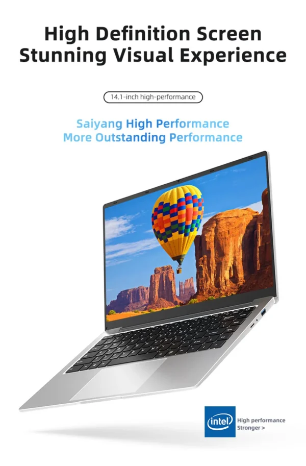 Ultra Slim Windows 11 Laptop Computer 14.1" 12GB RAM 512GB 1TB SSD Intel A3950 Notebook Gamer 1920*1080 Office Study Computer PC