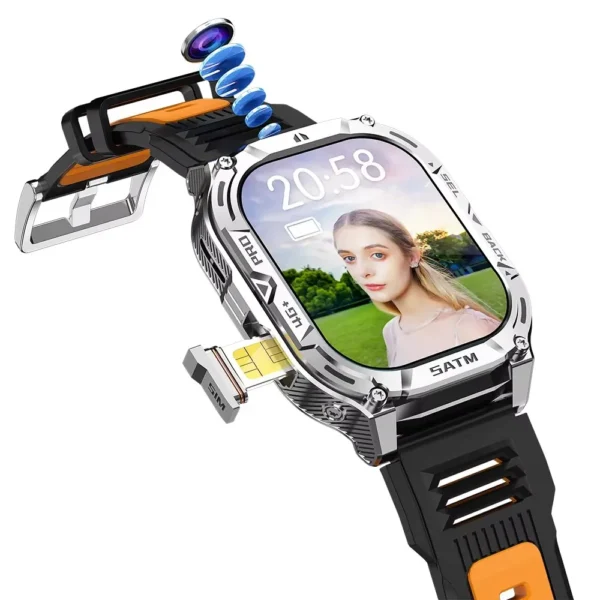 H17bc42885710465aae6afbd739d8d9f1l.webp B25 4G Android Smart Watch with Sim Card 2.04inch Amoled Screen IP67 Waterproof HD Video Call Men Sports Smartwatch