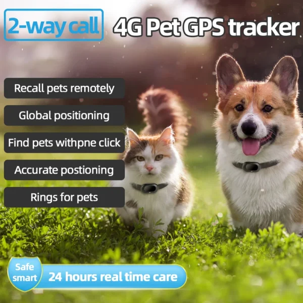 Smart 4G GPS Tracker Factory OEM 1500mAh Long Standby Mini Dog GPS Collar Two Way Communication Free APP Track for Pet