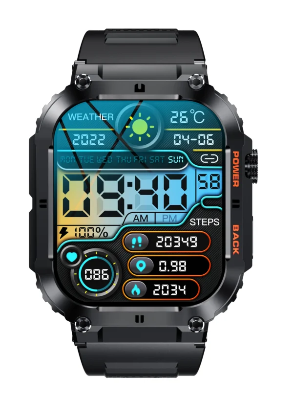 H35508bb1a9f1408fa4b71d74860ab1b7j.webp K57 PRO Outdoor Sports Smartwatch for Bluetooth Fitness Tracker Amoled Screen Waterproof Heart Rate Monitor IP67 Standard Square