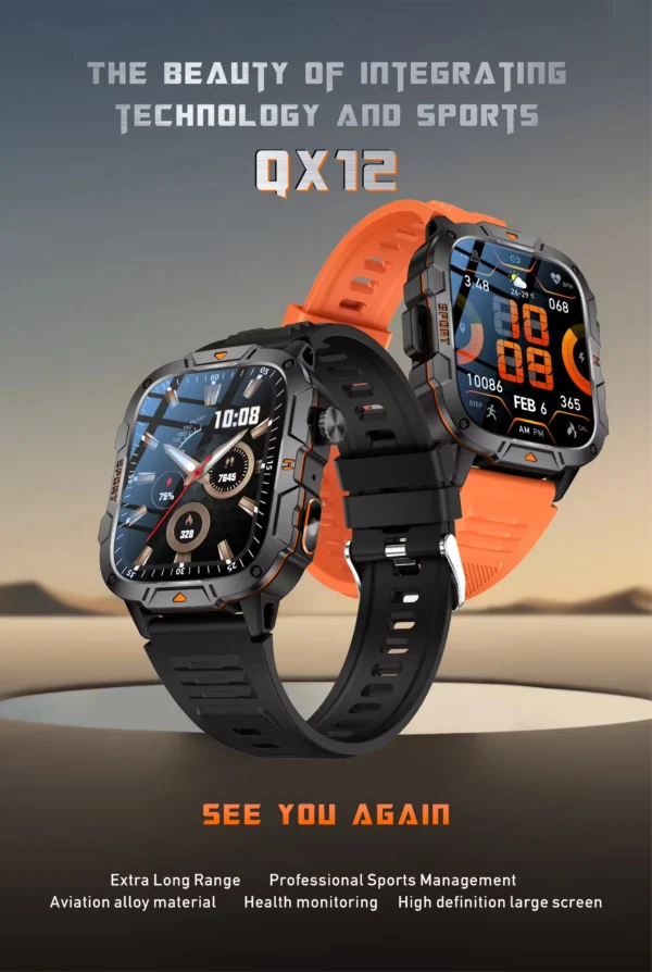 H75db6ee5087347339e648fa2965ed381J.webp 2025 Sport Fashion Flash Light Smart Watch Reloj Inteligente Fitness Tracker 1.96 Inch BT Call Smart Watch