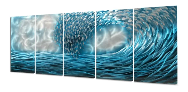 H89a03d3885904acca4dcc229cf3b44eet.webp Supply Polished Aluminum 3D Painting Metal Wall Decor Dazzling Technique for Home Decor