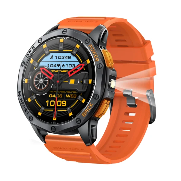 K67 Smartwatch Men Blood Pressure BT Call  1.43inch Amoled Screen IP68 Waterproof Compass GPS Sports Smart Watch with LED Light
