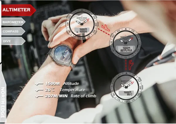 H9f4686ec5af5420aa4d82a0c5a27bb41M.webp NORTH EDGE Mens Dive Watch Military Army Luxury Full Steel Smartwatch Compass Altimeter Barometer Digital Clock Waterproof 200m