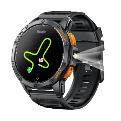 K67 Smartwatch Men Blood Pressure BT Call  1.43inch Amoled Screen IP68 Waterproof Compass GPS Sports Smart Watch with LED Light