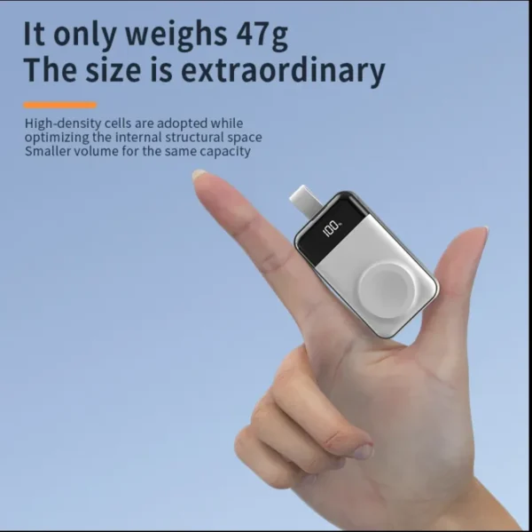 Hb4a3dd868ef840d79d18a78149c1219fW-1.webp Wholesale Mini Portable Powerbank 2000mAh Smart Watch Charger Power Bank for Watch 2 3 4 5 6 7 8 SE Ultra With Led Display