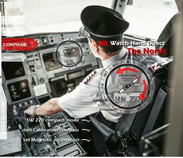 Hba05b07b048d4d2d8bdfecf1249b14c9c.webp NORTH EDGE Mens Dive Watch Military Army Luxury Full Steel Smartwatch Compass Altimeter Barometer Digital Clock Waterproof 200m