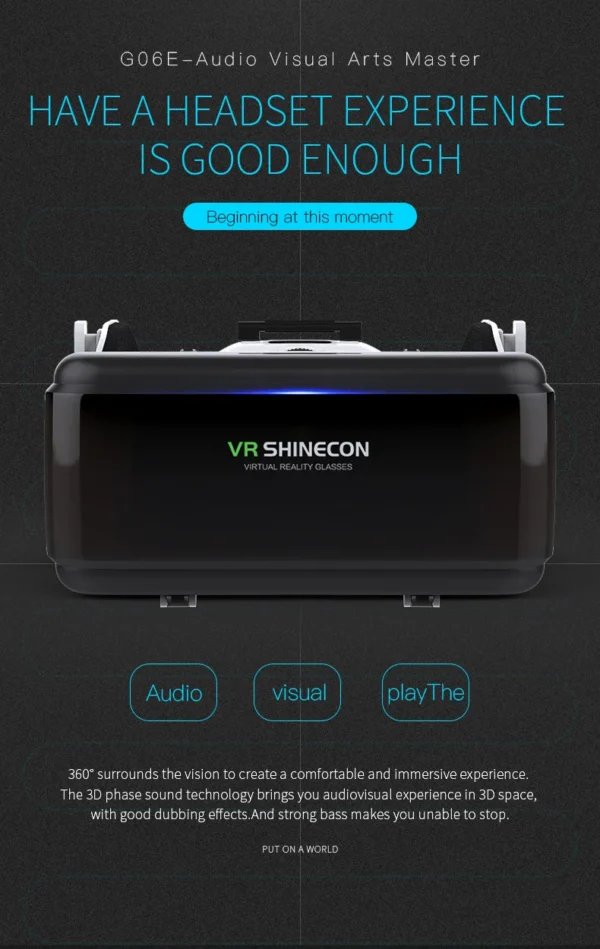 Hbb727981db2244bf9176213adbd28944B.webp VR Shinecon Casque Helmet 3D Glasses Virtual Reality Augmented For iPhone Android Smartphone Smart Phone Goggle Mobile Viar Game