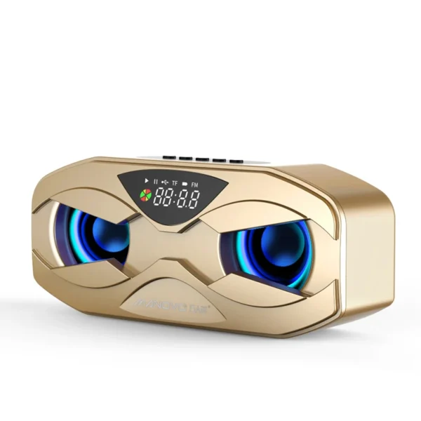 Hc3e864ca4d1944d0bfb8789179b82b1cl.webp Manovo M5 Portable Speaker with Heavy Bass Support FM Radio, LED Colorful Lights, Stereo Sound, for Home, Party, Travel