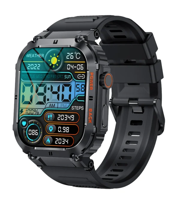 Hc86e7a5eafcf489fb1f29bb932618f164.webp K57 PRO Outdoor Sports Smartwatch for Bluetooth Fitness Tracker Amoled Screen Waterproof Heart Rate Monitor IP67 Standard Square