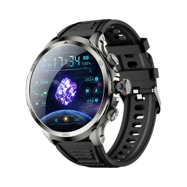 Hcbd2210549e642c2b19ba13f438776587.webp 2025 Amoled Smart Watch H19 Sim Card HD Video Call Heart Rate 1.95inch Screen Rotating Camera 1990mA 4G SmartWatch