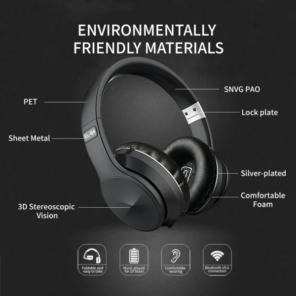B4 Over Ear Wireless Gaming Headphones Noise Cancelling High Quality Outdoor Sport Comfortable Headset with Mic
