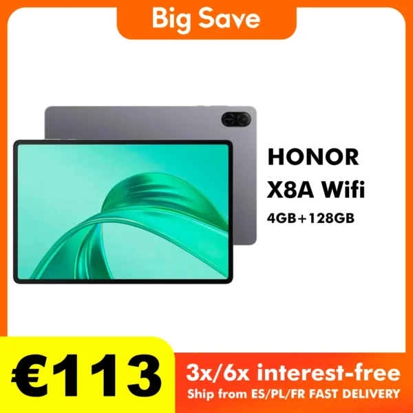 S0114b7e60abb42b8bcd364ec20da7cdbS.webp Honor Pad X8a 11'' Wi-Fi 4GB/128GB - Tablet