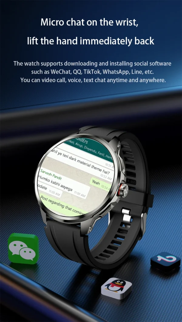 S013e555198db446db0bccbf88c772ee4h-1.webp Original H99 Smart Watch Android Watches Amoled Smartwatch With 190° Rotary Camera Google Play Store 1.95inch Amoled Screen